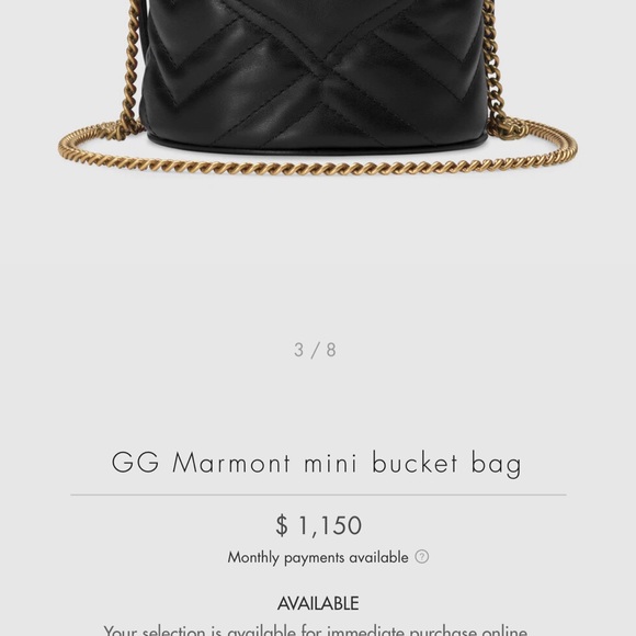 NEW GUCCI GG Marmont mini bucket bag - Picture 13 of 15
